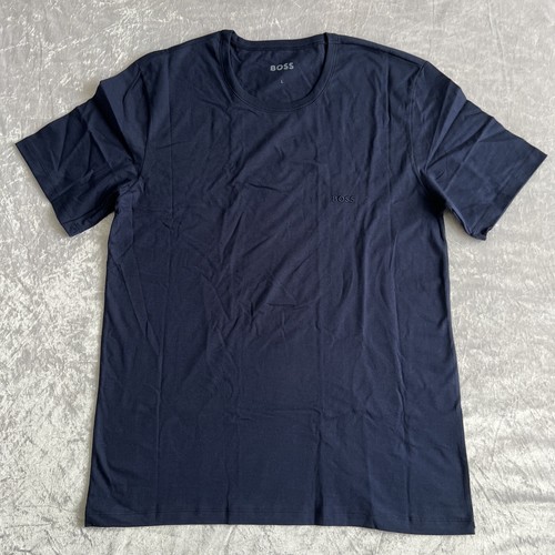 BOSS Men's T-Shirt RN Cotton Underwear T-Shirts with Logos L Blue - Picture 2 of 5