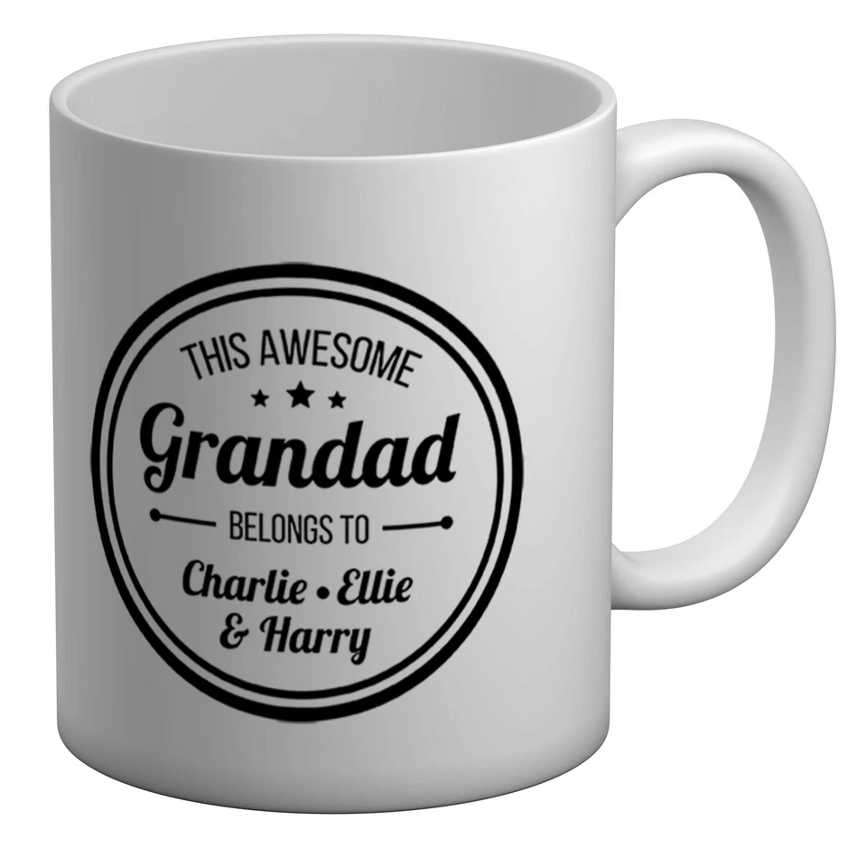 BABY ORIGINALS Personalised This Awesome Grandad Belongs To White 11oz Mug Cup