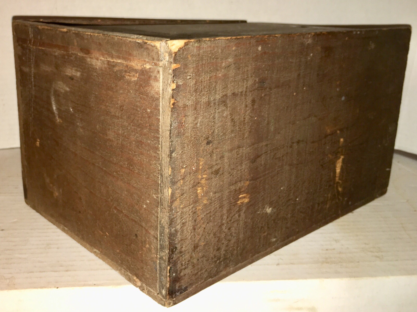 ANTIQUE SLIDE LID CANDLE Box DOCUMENT BOX OLD PAINT Dry Finish