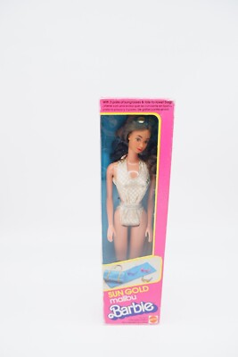 Barbie 1983, Barbie Sun Gold Malibu Made in Hong Kong NRFB