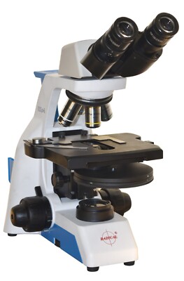 Brightfield Phase Contrast Microscope w Turret Universal Condenser Bright LED