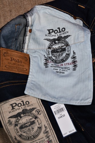 Pantalones de mezclilla para hombre Polo Ralph Lauren The Varick ajustados rectos talla W34L32 - Imagen 11 de 11