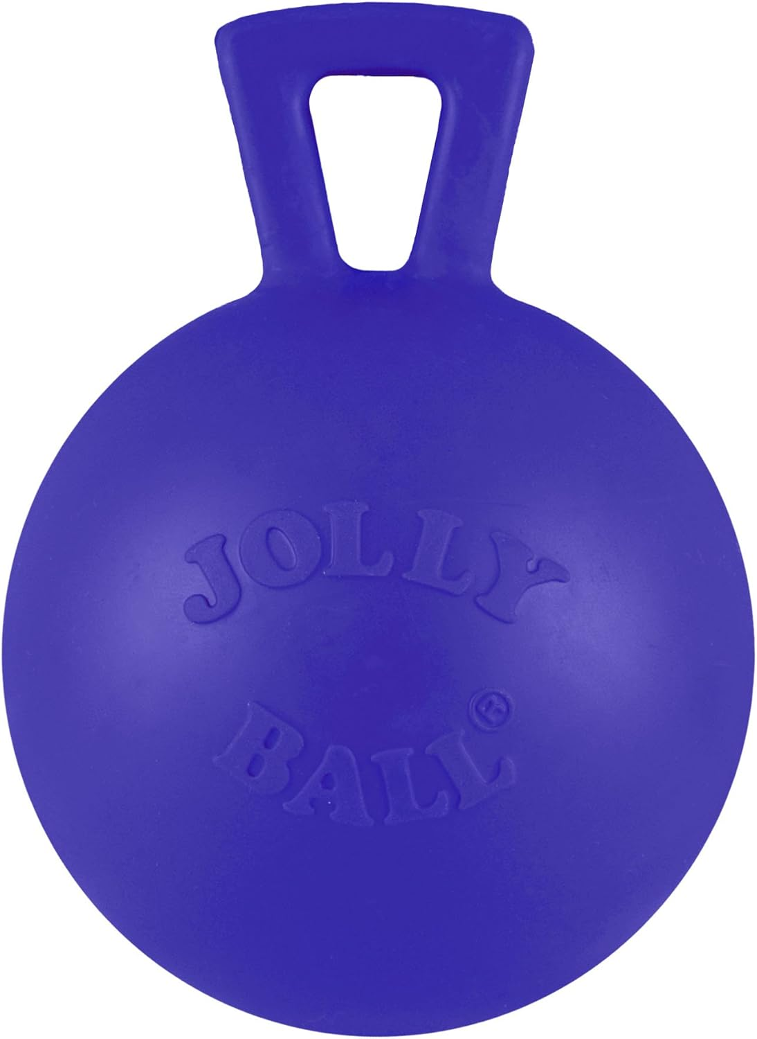 Tug-n-Toss Heavy Duty Dog Toy Ball with Handle, 4 Inches/Petite, Blue (404 BL)