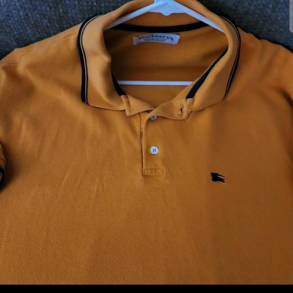 Great Condition Vintage 90s RARE Colour Orange Large Size L Burberry Polo Grail - Image 3 of 4