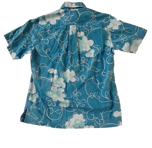 Vtg Cooke Street Hawaiian 3 Button Placket Shirt Mens Medium Blue Floral SS USA - Picture 3 of 8