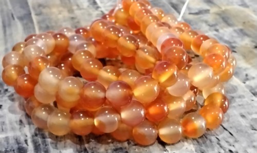 Natural Brazilian Carnelian, 8mm, Approx 47pce. Free postage. Oz Seller - Picture 2 of 3