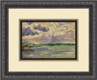 Allen Tucker Across Penobscot Bay Custom Framed Print