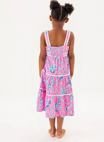 Lilly Pulitzer Girls Mini Pollie Midi Dress - Rousseau Pink, Pick Size - Picture 2 of 7