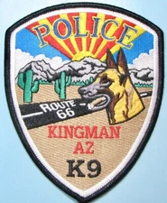 Kingman, AZ Police Dept K-9 Unit Patch 4"X5". PP31.