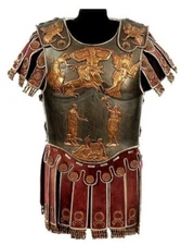 Medieval Roman Muscle Cuirass Armor Knight Breastplate & Skirt & Spaulders