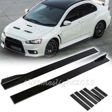 For Mitsubishi Lancer EVO Side Skirt Extension Rocker Splitter Spoiler Glossy