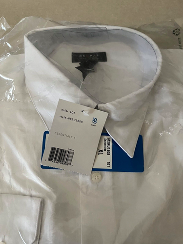 Axcess Mens Size XL White Long Sleeve Button Down Dress Shirt NWT - Picture 3 of 5
