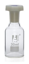 Eisco 30ml (1oz) Glass Reagent Bottle with Acid Proof Polypropylene Stopper