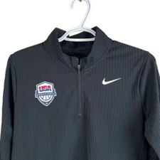 NEW Nike Dri-Fit ADV USA Basketball 1/4 Zip Pullover Womens Medium Black Stretch