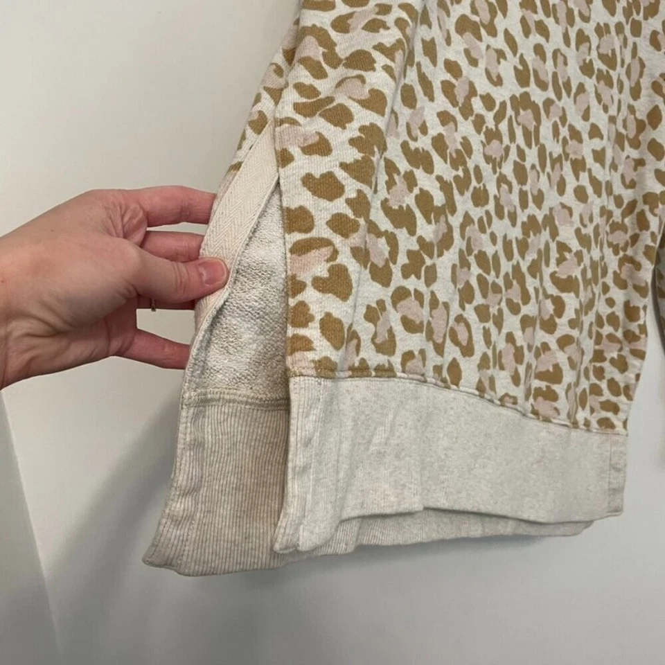 Sudadera AERIE AMERICAN EAGLE Desierto De Gran Tamaño Crema Leopardo Guepardo Túnica XS Foto 4 de 4