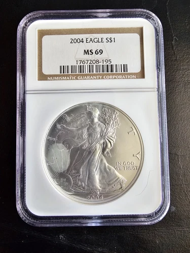 2004 Silver American Eagle MS-69 NGC