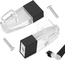 2 Pack Black Acrylic Towel Bar Brackets with Bright Chrome Sleeve Towel Bar N
