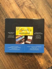 Sennelier L’aquarelle Watercolor Set - 24 Half Pans With Walnut Box - New