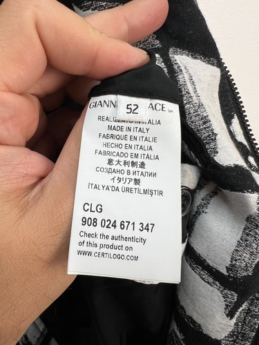 Chaqueta Colección Versace Algodón Seda Negro Blanco Hombre Talla 52 - Imagen 8 de 13