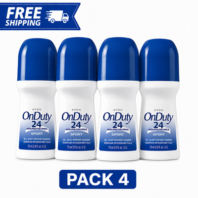 Avon On Duty 24 Sport Roll On Antiperspirant Deodorant 2.6oz Men 4 Pack Fresh