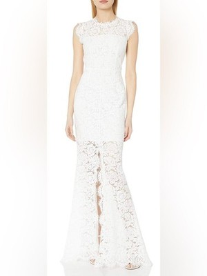 NWT Rachel Zoe Estelle White Lace Gown Dress 6 MSRP $280 Bridal Slit Beach