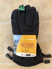 NWT HEAD JUNIOR KIDS SKI GLOVES OUTLAST HEAT PACK POCKET BLACK SMALL