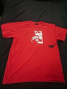 Babylon Graphic Logo Red L Men's Cotton Crew Neck Short Sleeve T-Shirt