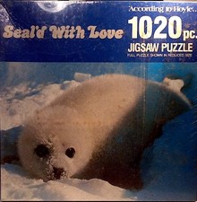 1984 Seal'd With Love White Seal 1020 pc 18" X 25-3/4" Hoyle Products Puzzle