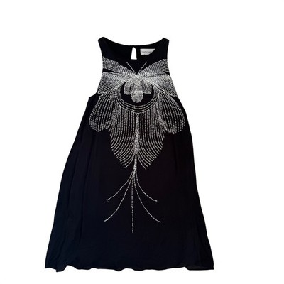 Blessed Are The Meek Black Embellished Art Deco Flapper Dress Size 1