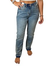 Judy Blue Women's Mid Rise Rigid Magic Release Hem Boyfriend Jeans Size 15