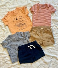 Baby Boys Summer Clothes Lot Shirts and Shorts Sz 3-6m Carters