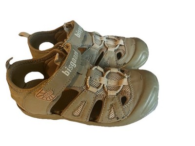 Bisgaard Parker Kids Closed Toe Sport Sandals Khaki Brown EU 31 US 13 Hook Loop