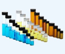 1ml-60ml Clear/Brown Glass Seal Bottle Reagent Sample Vials Lid Screw Cap