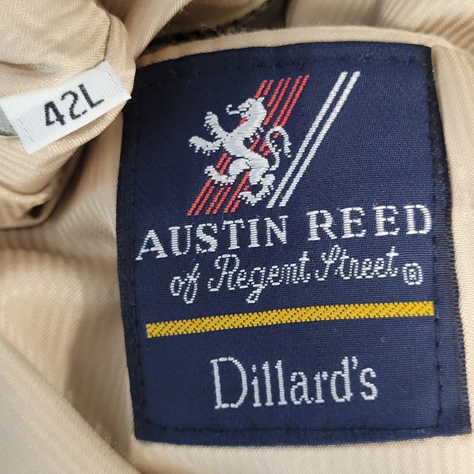 Blazer Abrigo Deportivo Austin Reed Tostado 100% Seda Pata de Gallo 2 Botones Muesca Talla 42L Foto 3 de 4