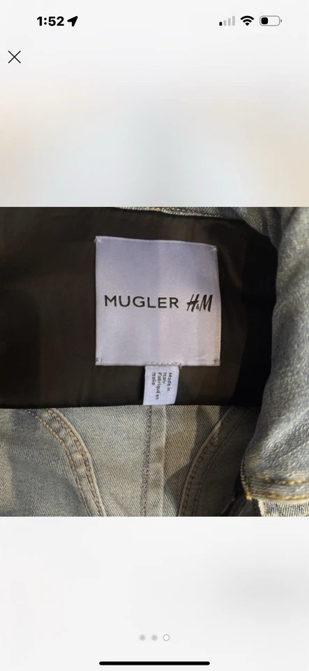 Chaqueta corta Mugler HM para mujer azul Denis talla XS Foto 3 de 3