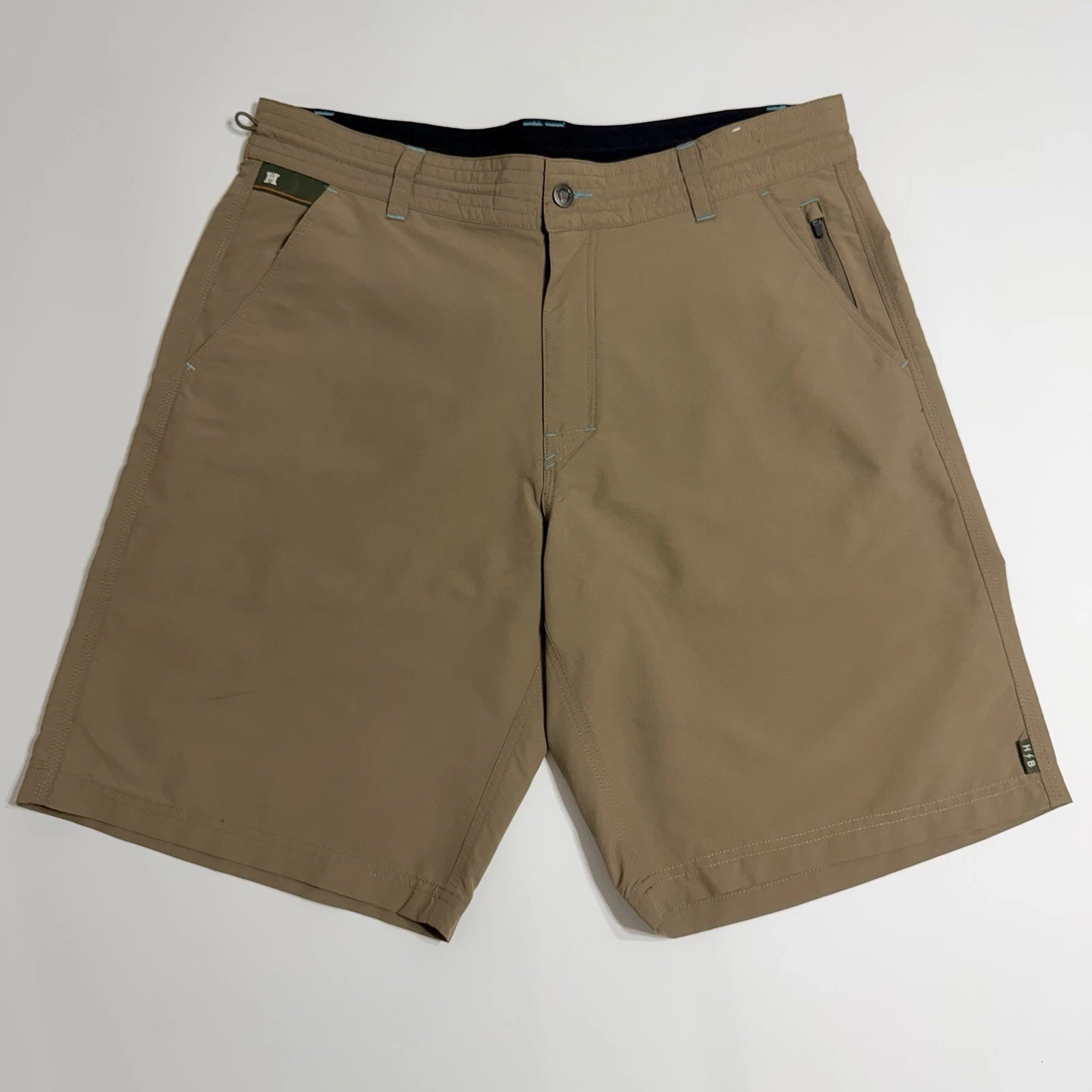 Howler Bros Horizon Hybrid Shorts Mens 34 Ripstop Tan Khaki Nylon EUC Outdoor
