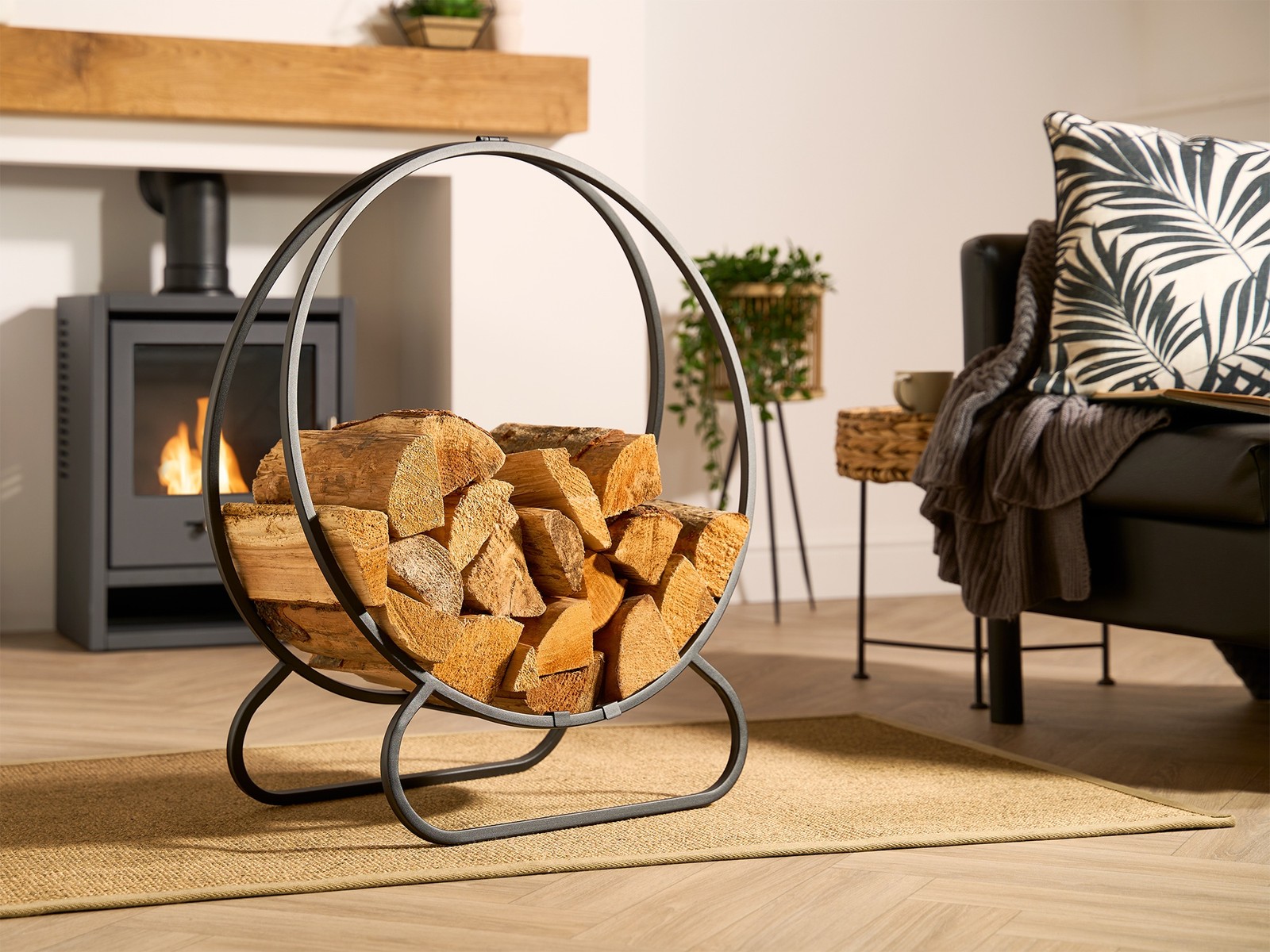 Adam Burford Firewood Log Holder in Black