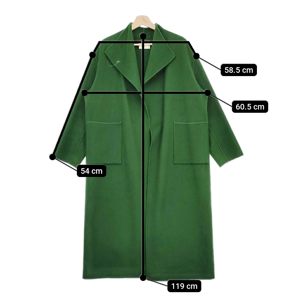 Ameri VINTAGE S Green Stand Collar Scarf Coat wit… - image 7
