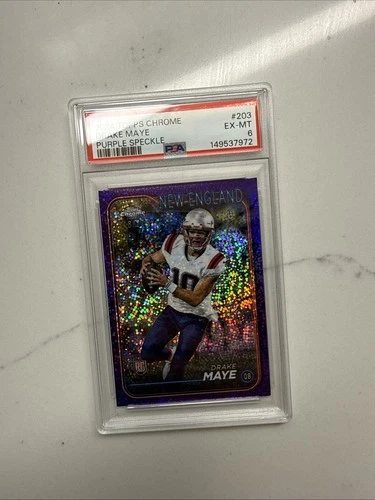 2024 Topps Chrome - Rookies Drake Maye #203 Purple Speckle Refractor /275 (RC)