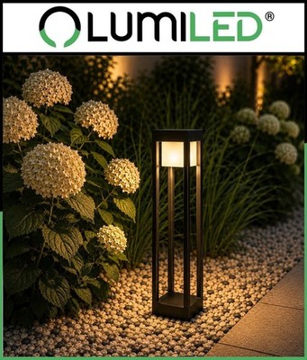 LUMILED LED Wegeleuchte 12W Außen Garten Pollerleuchte IP54 QUERCUS 60/80cm