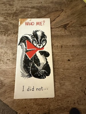 Vintage Hallmark Slim Jim Birthday Card with Anthropomorphic Skunk
