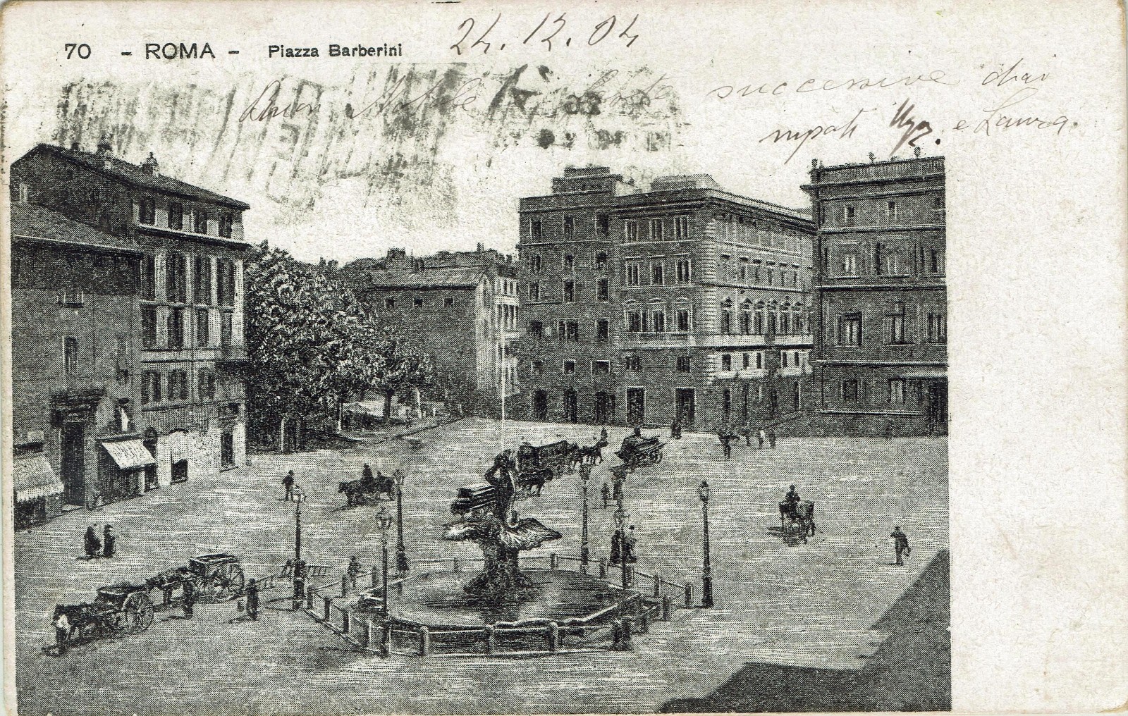 ROMA - Piazza Barberini - VIAGGIATA NEL 1904 - Rif. 1311 PI