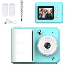 Kids Instant Print Camera 1080P Digital HD Camera 2 Print Paper Christmas Gift