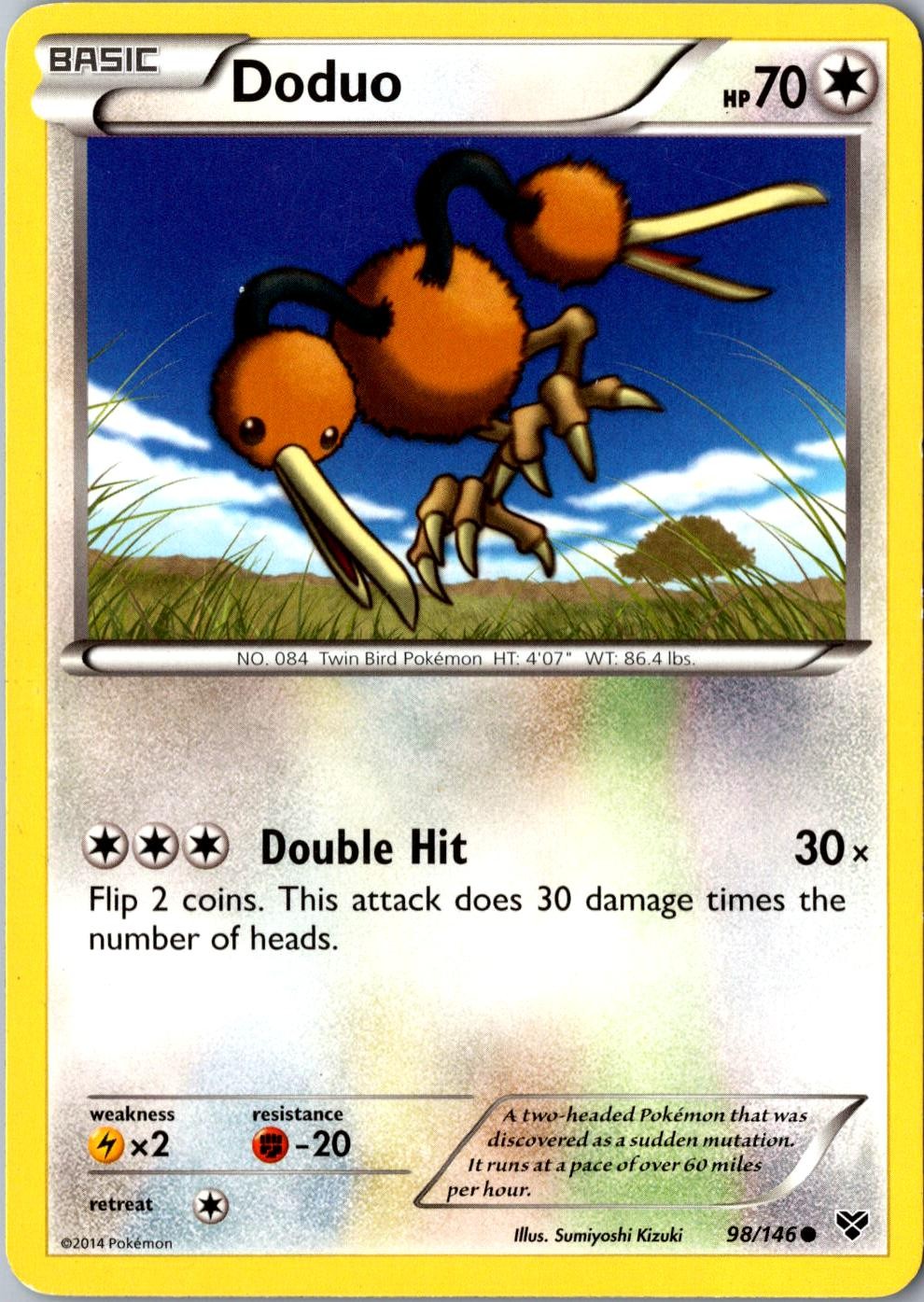 Doduo 98/146 Common XY Base Set LP Pokemon Card