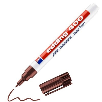 edding 400 permanent marker - brown - 1 pen - fine round tip 1 mm - waterproof, 