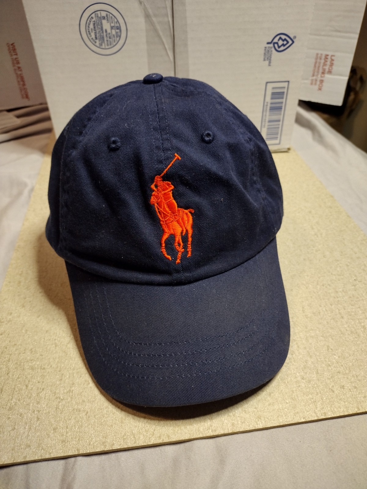 Cappello Polo Ralph Lauren Big Pony US Open 2012 Tennis CAP blu arancione con cinturino