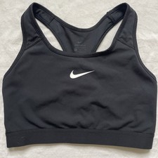 Nike Dri Fit Womens Sports Bra Medium Black Logo Racerback