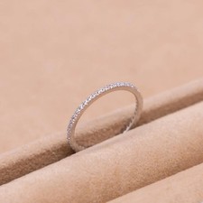 1.40 Ct Diamond Band, 14k White Gold Diamond Eternity Ring: Real Natural