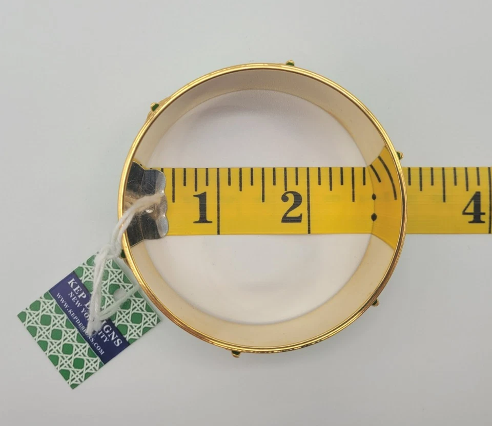 KEP Designs Green Enamel and Gold Plated Turtle Bangle Bracelet NWT - Image 4 of 4