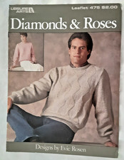Vintage Leisure Arts DIAMONDS ROSES Pamphlet 475 Sweater Sewing Project H
